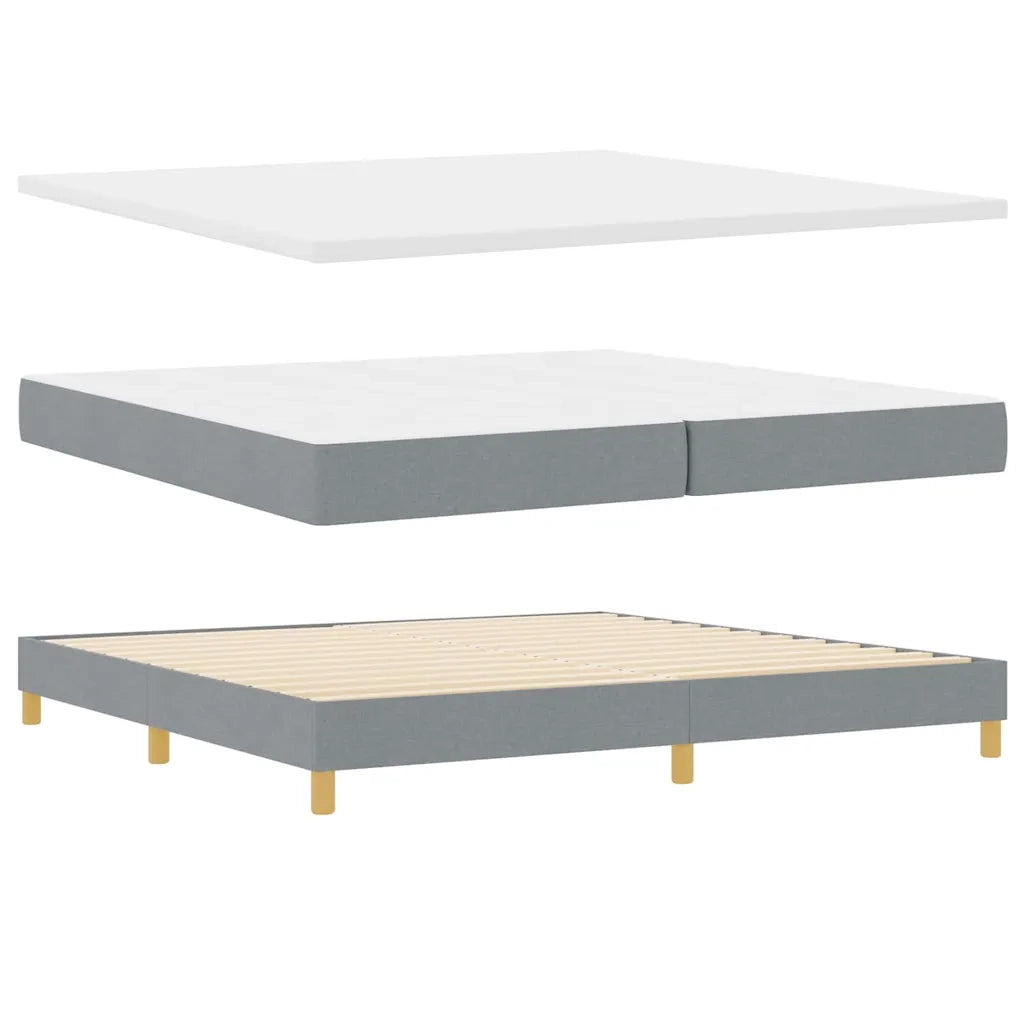 Letto a molle con materasso Grigio chiaro 200 x 200 cm Tessuto 3341251