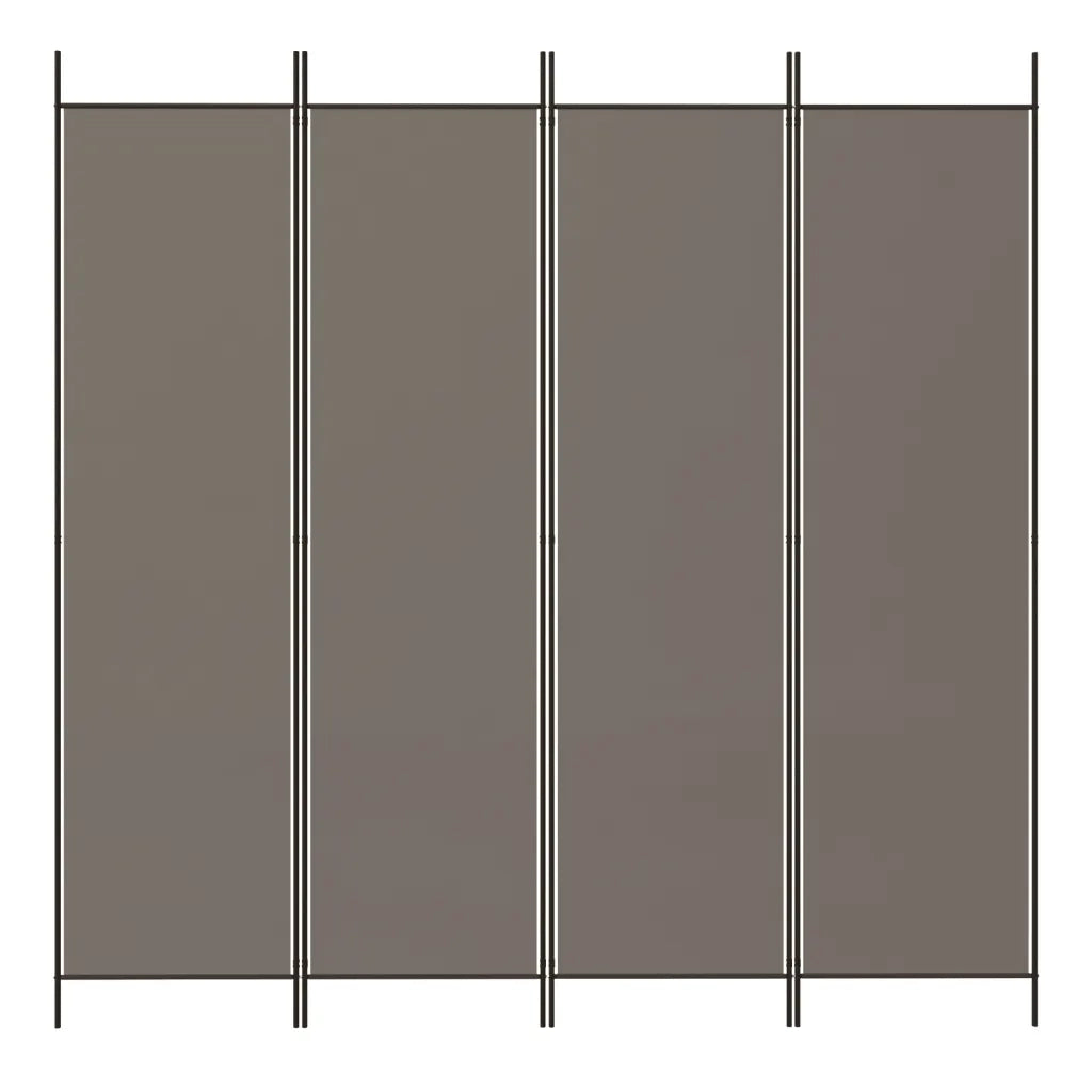 Divisorio a 4 Pannelli Antracite 200x220 cm Tessuto 350200