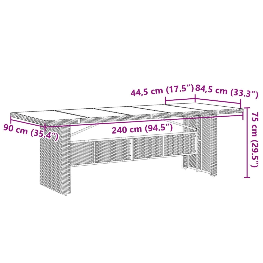 Set Bistrò da Giardino 11 pz con Cuscini in Polyrattan Grigio 3277241
