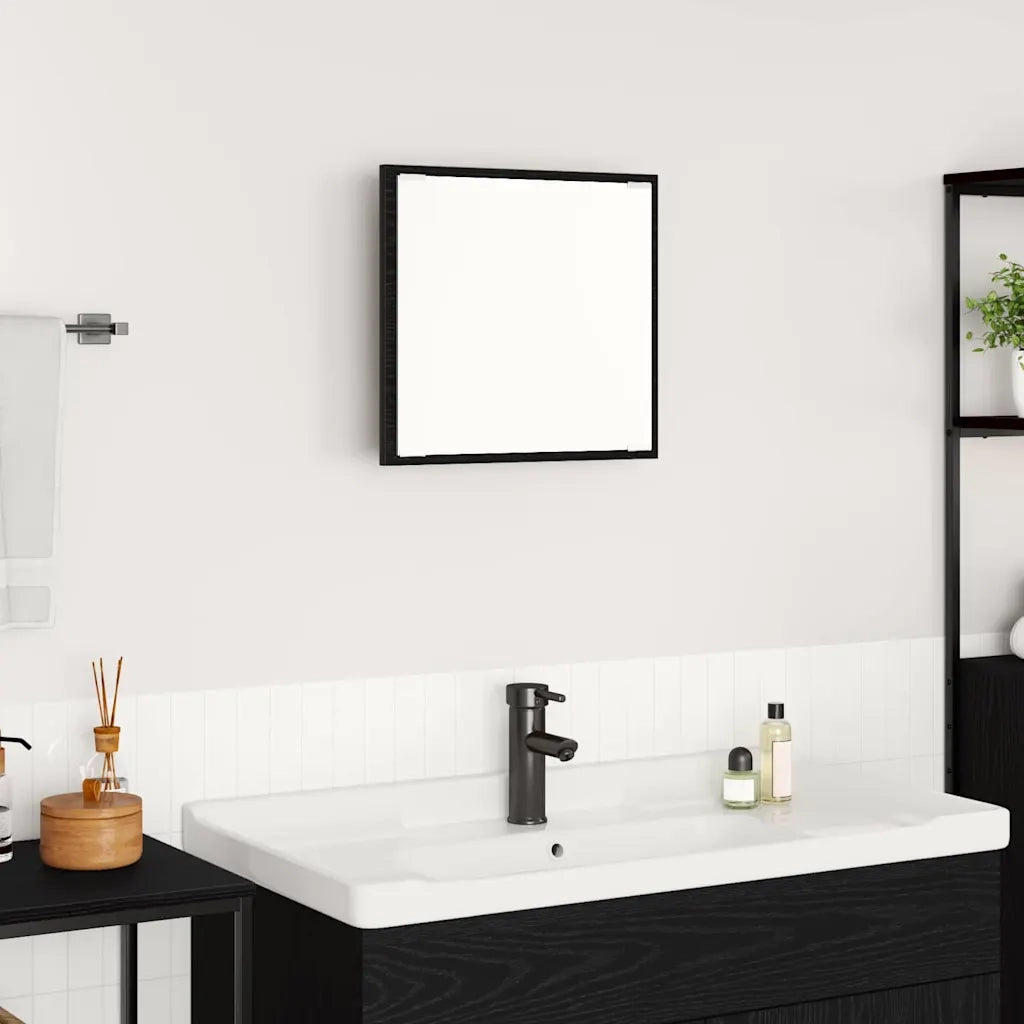 Specchio da Bagno | Specchio decorativo LED con specchio Rovere Nero 40 x 37 x 8.5 cm
