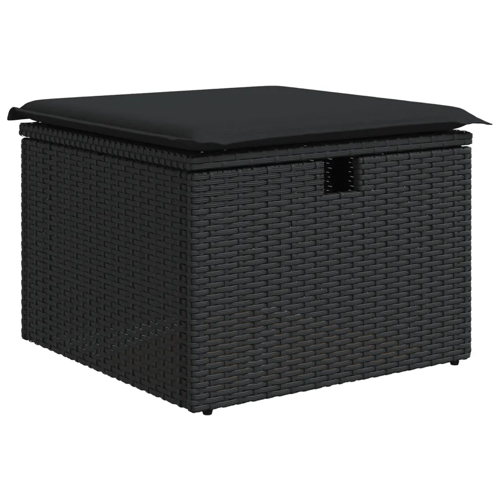 Set Divano da Giardino 6 pz con Cuscini Nero in Polyrattan 3275285