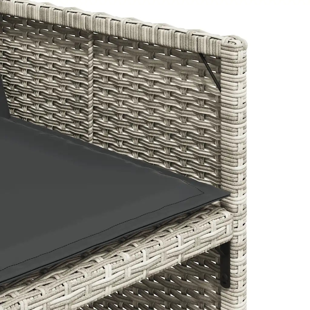 Set Pranzo da Giardino 9pz con Cuscini Grigio Chiaro Polyrattan 3210779