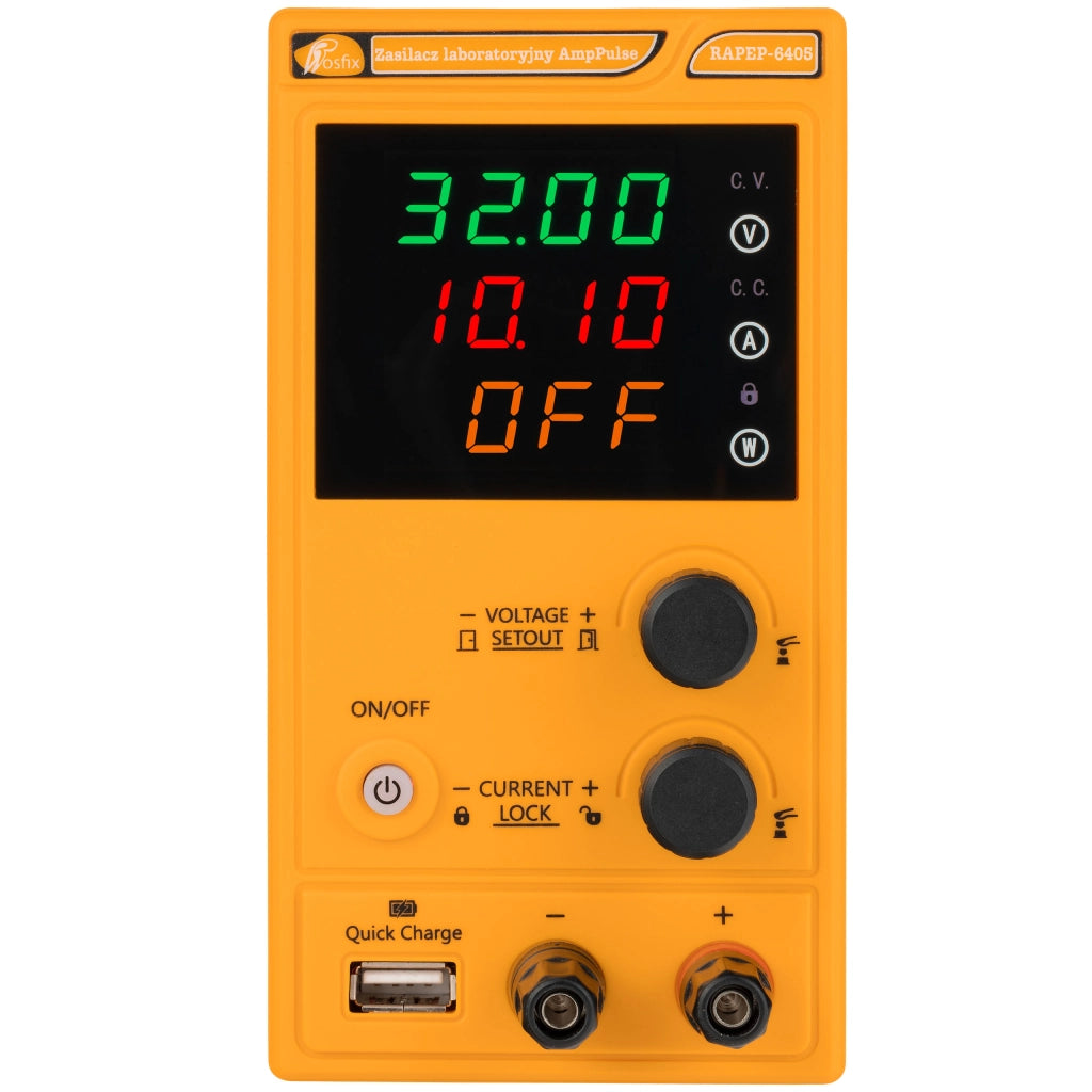 Alimentatore da Laboratorio AmpPulse RAPEP-6405 64V 5A – Precisione Elevata, Display Chiaro | Protezione ROSFIX PROTECT