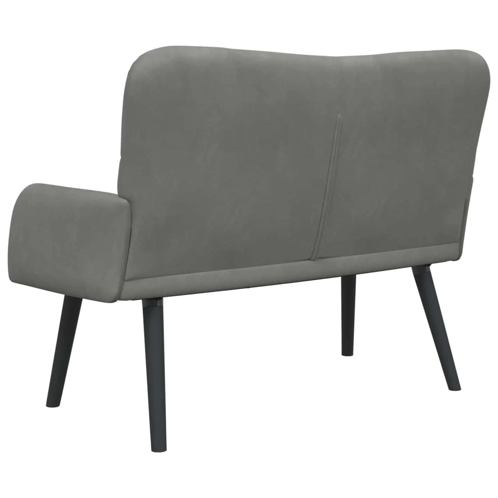 Sofa a Due Posti Grigio scuro 115 x 61 x 87 cm Velluto 42028941