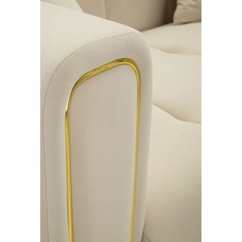 Divano Alma Crema Con Cuscini cm 155x81x71