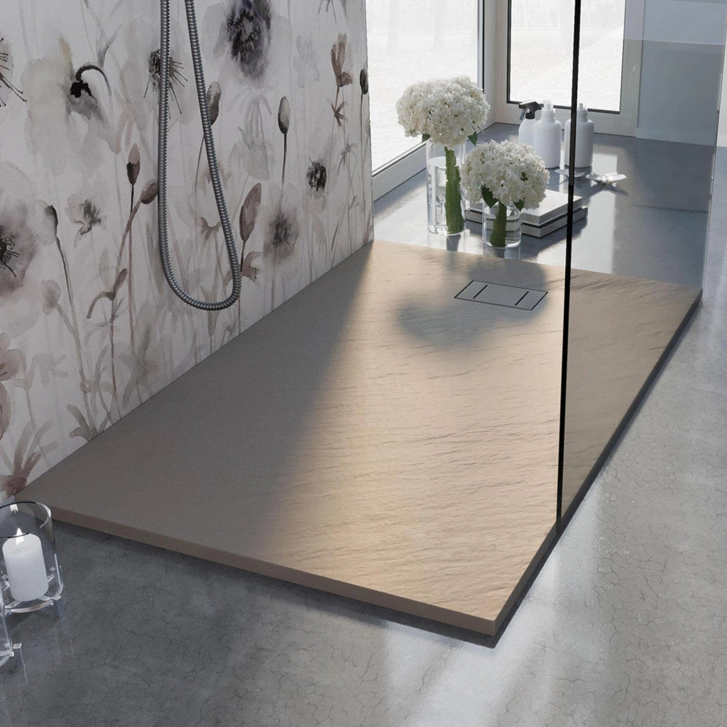 Piatto Doccia 90x120x2 6 CM Rettangolare Bianco Effetto Pietra mod. Blend
