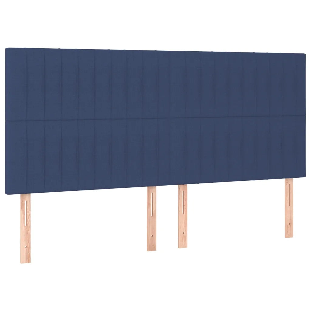Letto a Molle con Materasso e LED Blu 160x200 cm in Tessuto