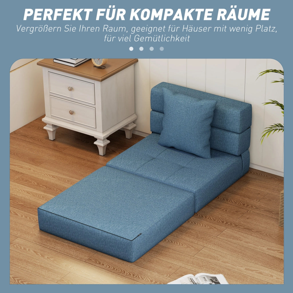 Letto Poltrona Relax ¨C Minimal ¨C 70x70x61 Blu Scuro Tessuto