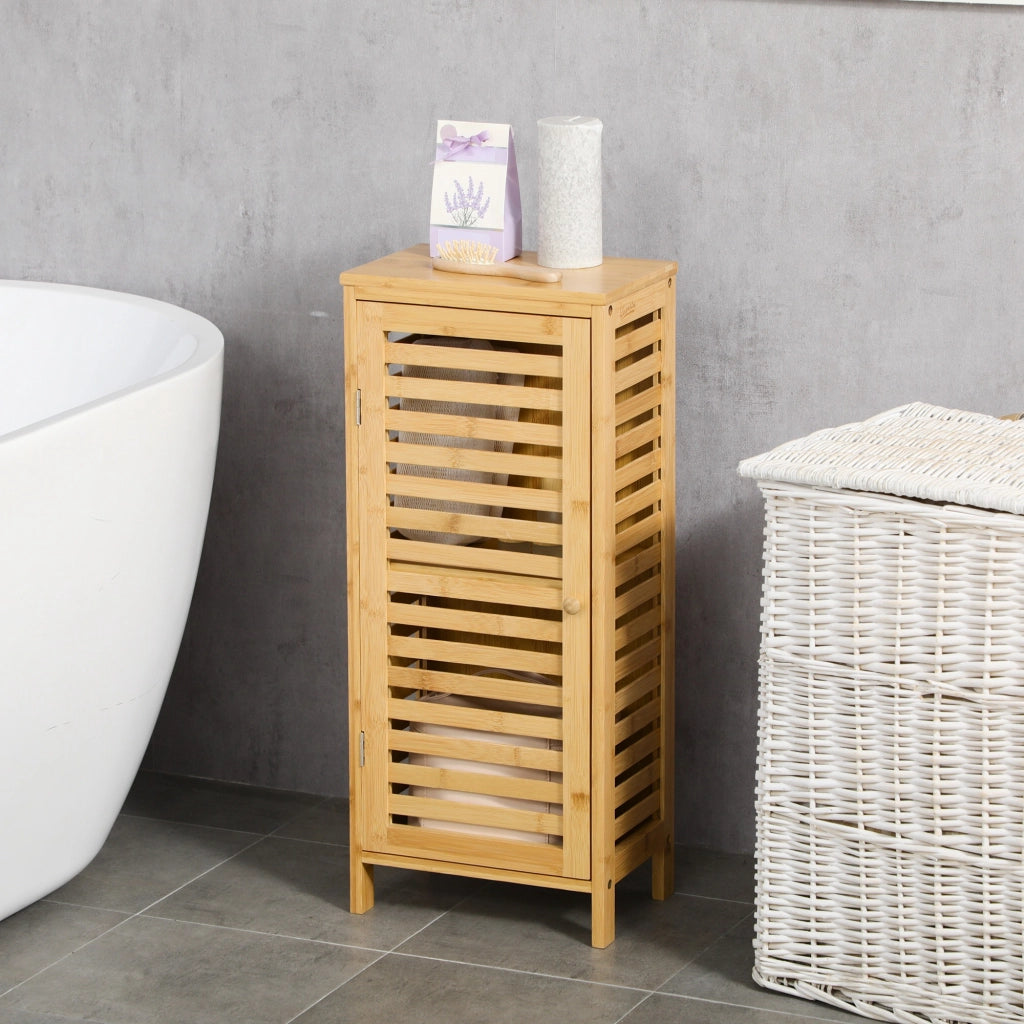 Mobile da Bagno ¨C Minimal ¨C Legno di Bamb¨´ Bianco 30x20x70 cm