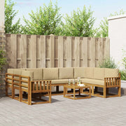 Set di divani da esterno con cuscino 10 pcs Naturale e Beige 3367016