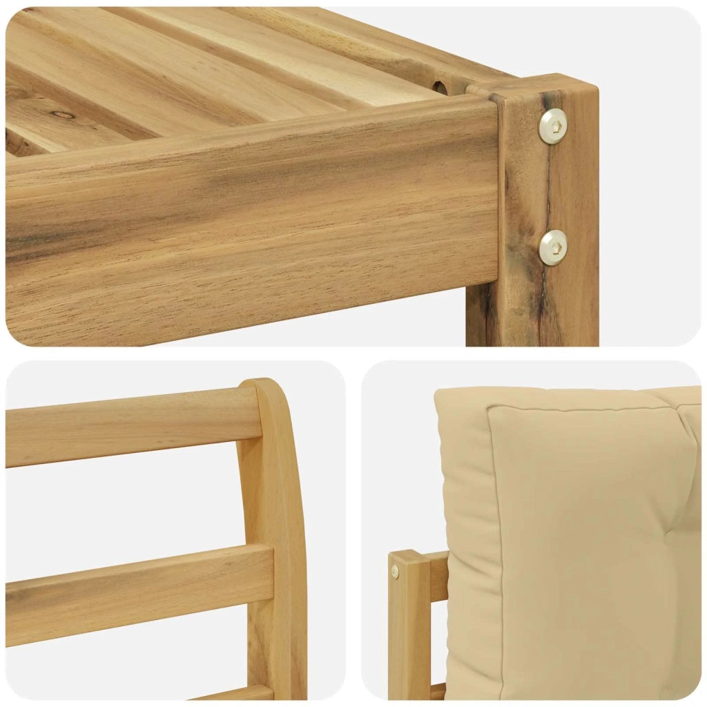 Set di divani da esterno con cuscino 6 pcs Bianco e Beige 3386202
