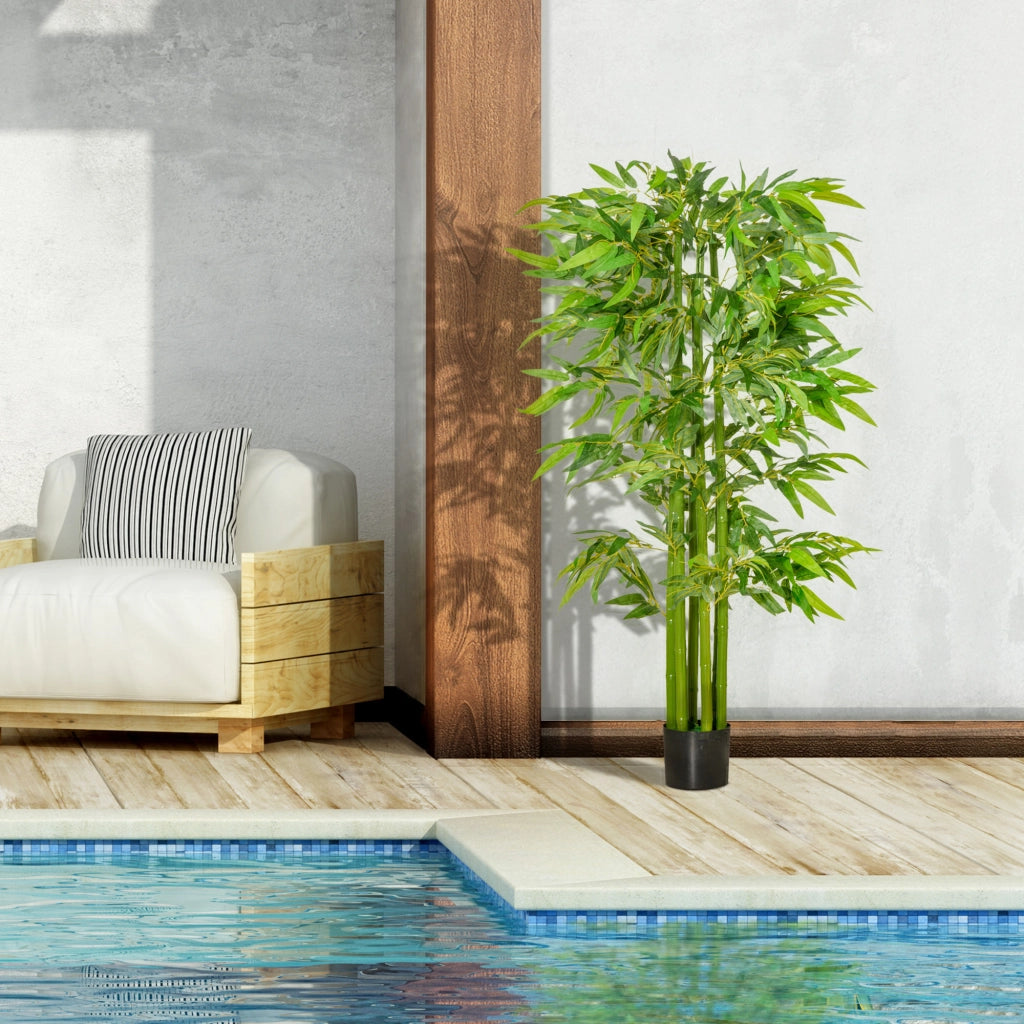 Pianta Finta di Bamb¨´ ¨C Minimal ¨C 160cm con Vaso Nero