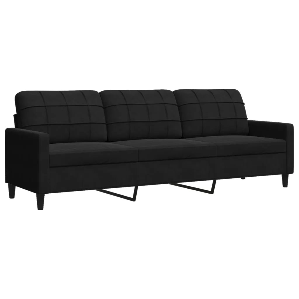 Set di Divani 2 pz con Cuscini e Rinforzi Nero in Velluto 3278496