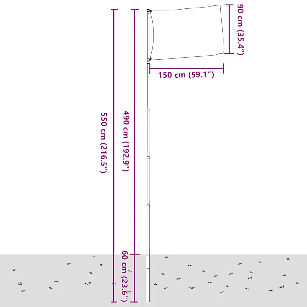Asta e Bandiera Spagna 5,5 m Alluminio 3147138