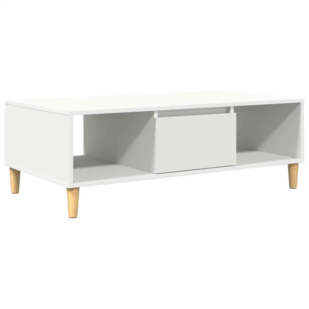 Tavolino da salotto Bianco 102 x 55 x 35 cm Legno multistrato 876189