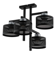 Plafoniera moderna decorativa nero/argento 4xE27 Sigma Off