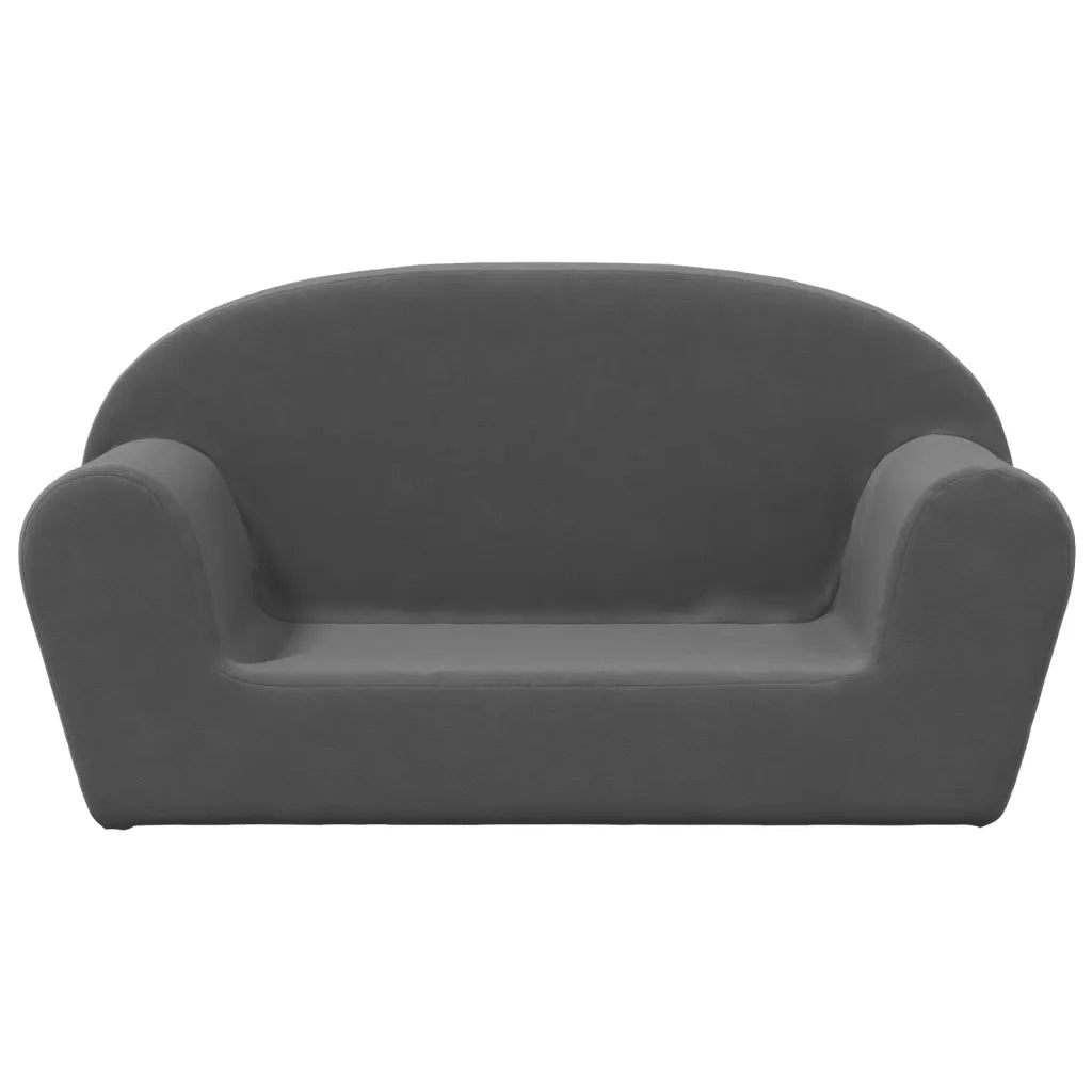 Divano per Bambini a 2 Posti-Sofa-Divanetto Antracite in Morbido Peluche 497667