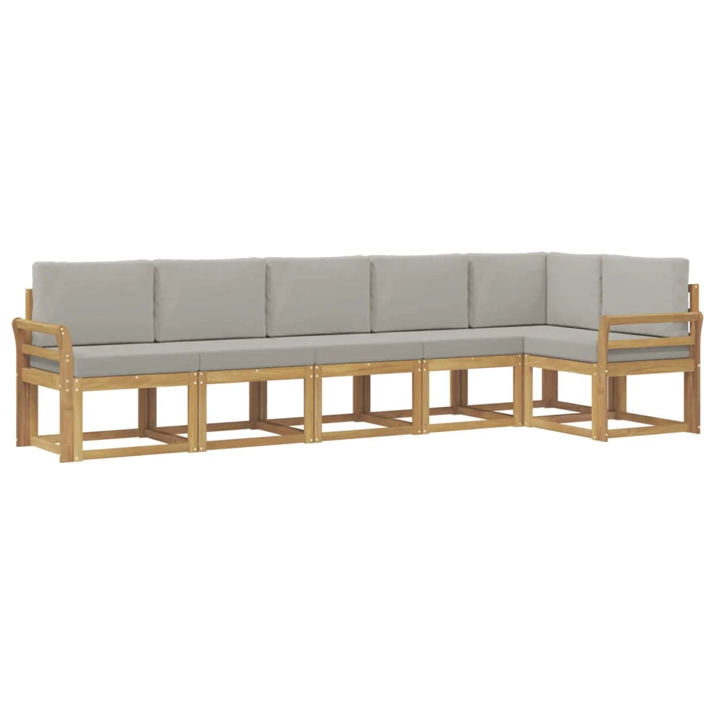 Set di divani da esterno 6 pz Bianco e Grigio Chiaro 3387700