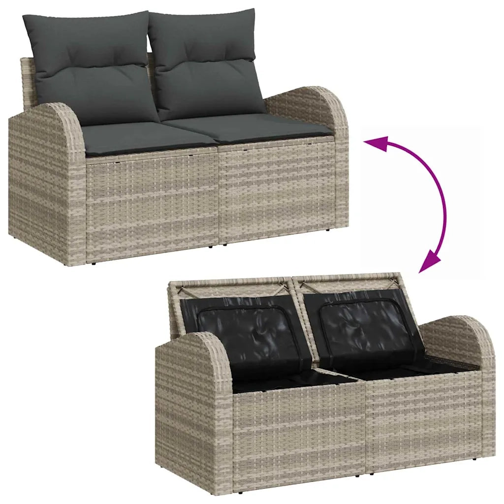 Set Divano da Giardino 5 pcs Grigio chiaro polyrattan 3354701