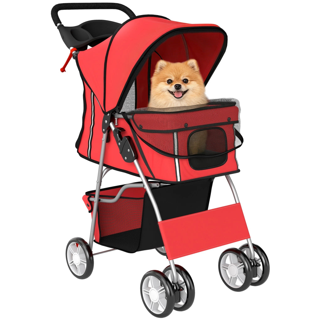Carrello pieghevole per animali ¨C Minimal ¨C 75x45x97 cm rosso
