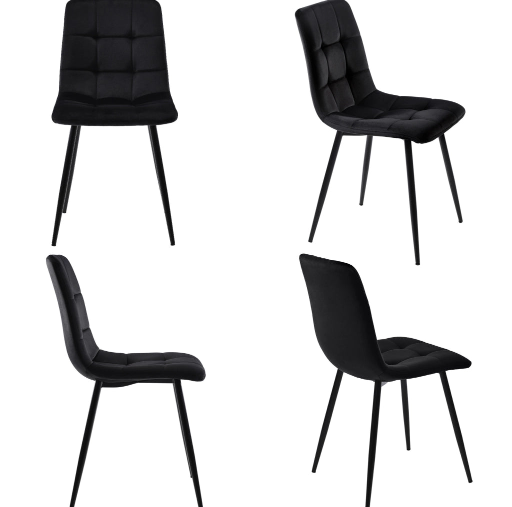 Gruppo tavolo da pranzo 140x80 cm; design moderno; MDF e velluto bianco