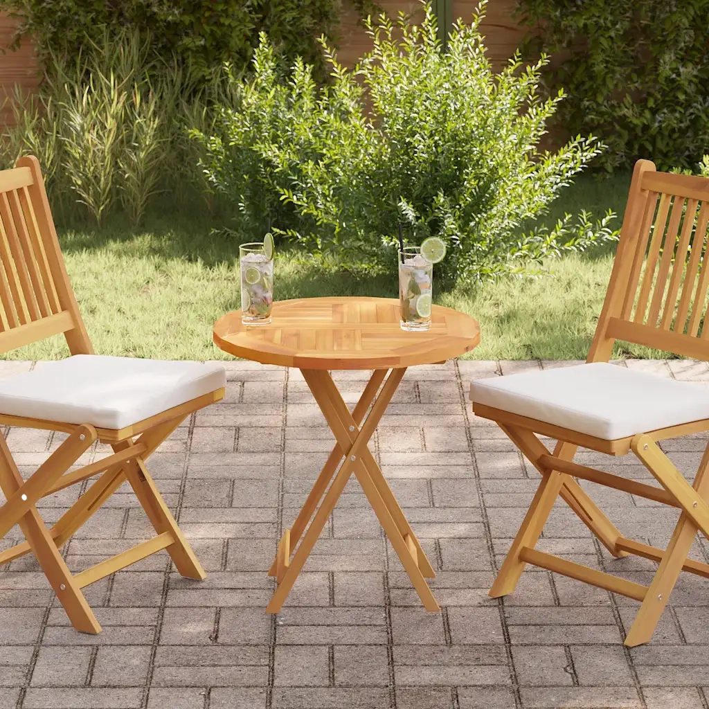 Piano Tavolo in Legno Massello di Teak Rotondo 2,5 cm 60 cm 48984