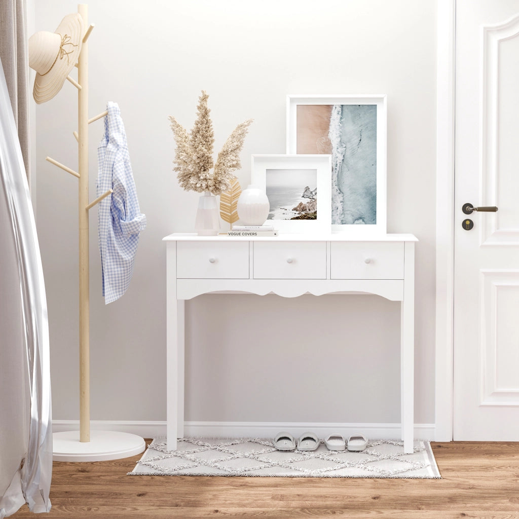 Consolle da Ingresso con 3 Cassetti ¨C Minimal ¨C Bianco 100x32x85 cm