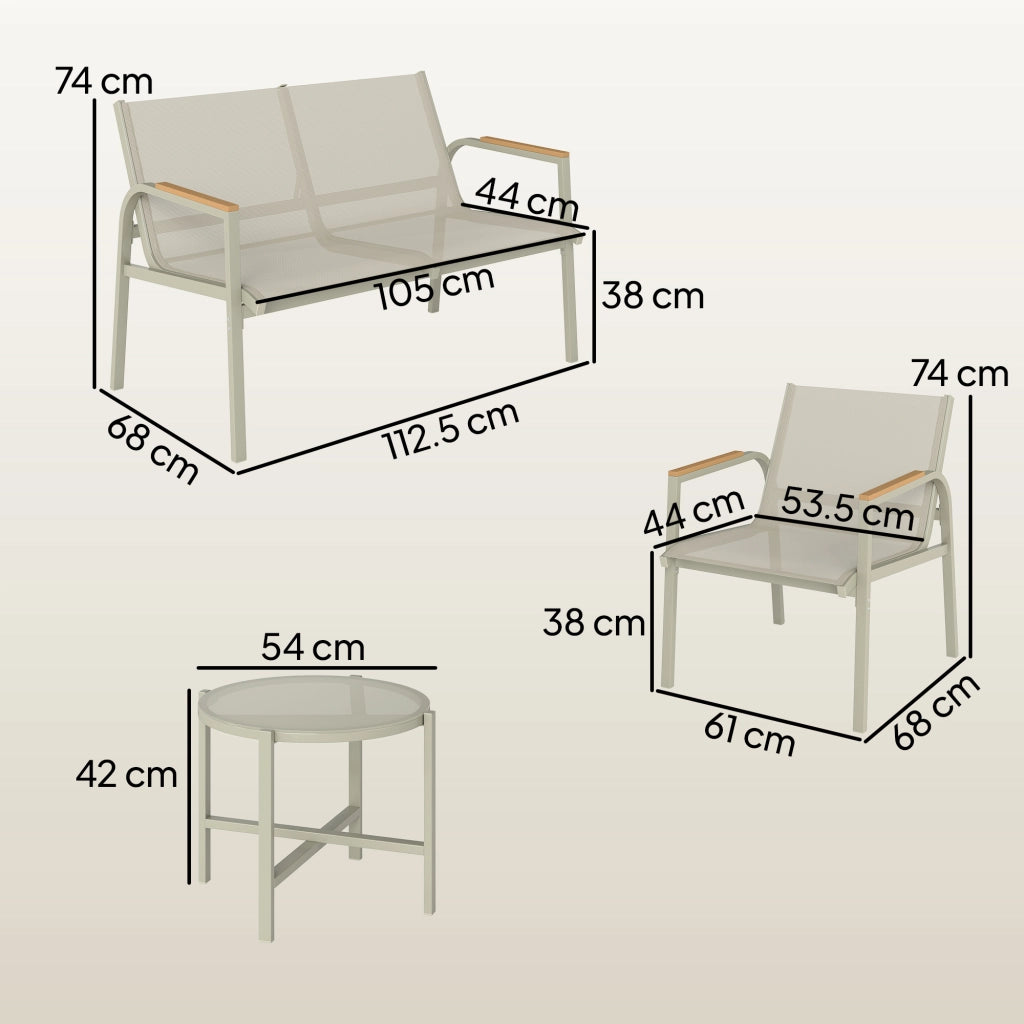 Set Divano da Giardino con Loveseat e 2 Poltrone ¨C Minimal ¨C Verde