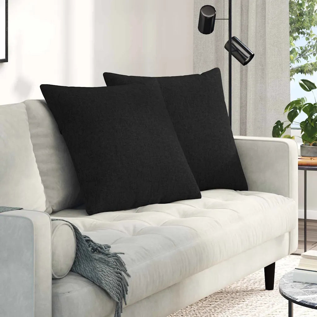 Cuscini da Divano 2 pz-Set di 2 Cuscini per Sofa Nero 80 x 80 cm Tessuto 719718