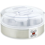 Macchina per yogurt 7 vasetti 180ml ¨C Minimal ¨C acciaio inox bianco 24x24x13 cm