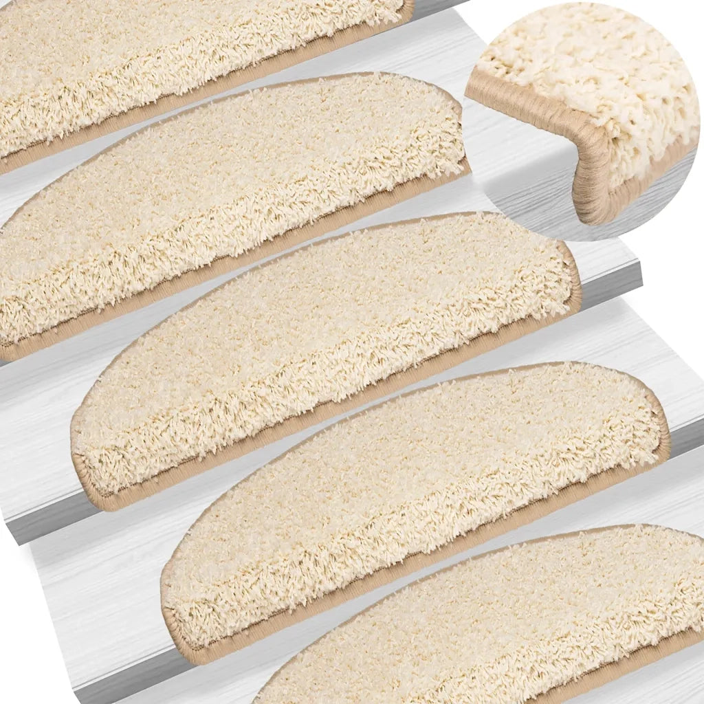 Tappetini per scale 20 pz | Gradini per Scale 65x21x4 cm Crema Semicircolari Grandi