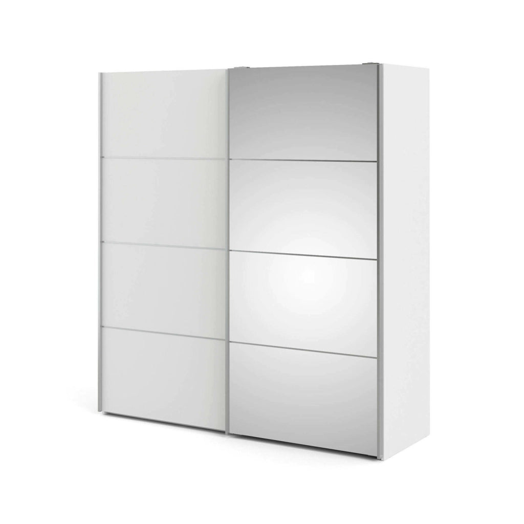 Guardaroba 2 ante Cerreto, Mobile camera da letto, Cabina armadio portabiti, Armadio appendiabiti, 182x64 h202 cm, Bianco