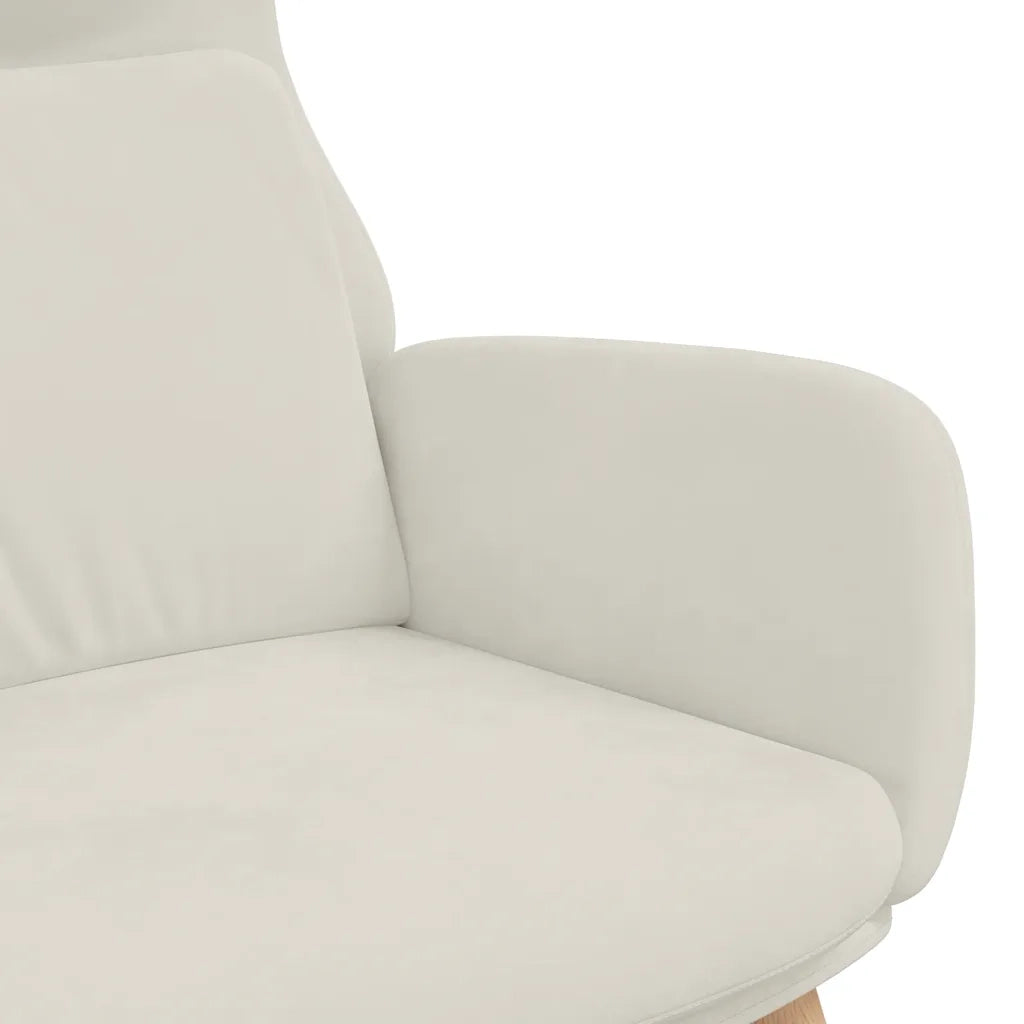 Sedia Relax Bianco Crema Velluto 341360
