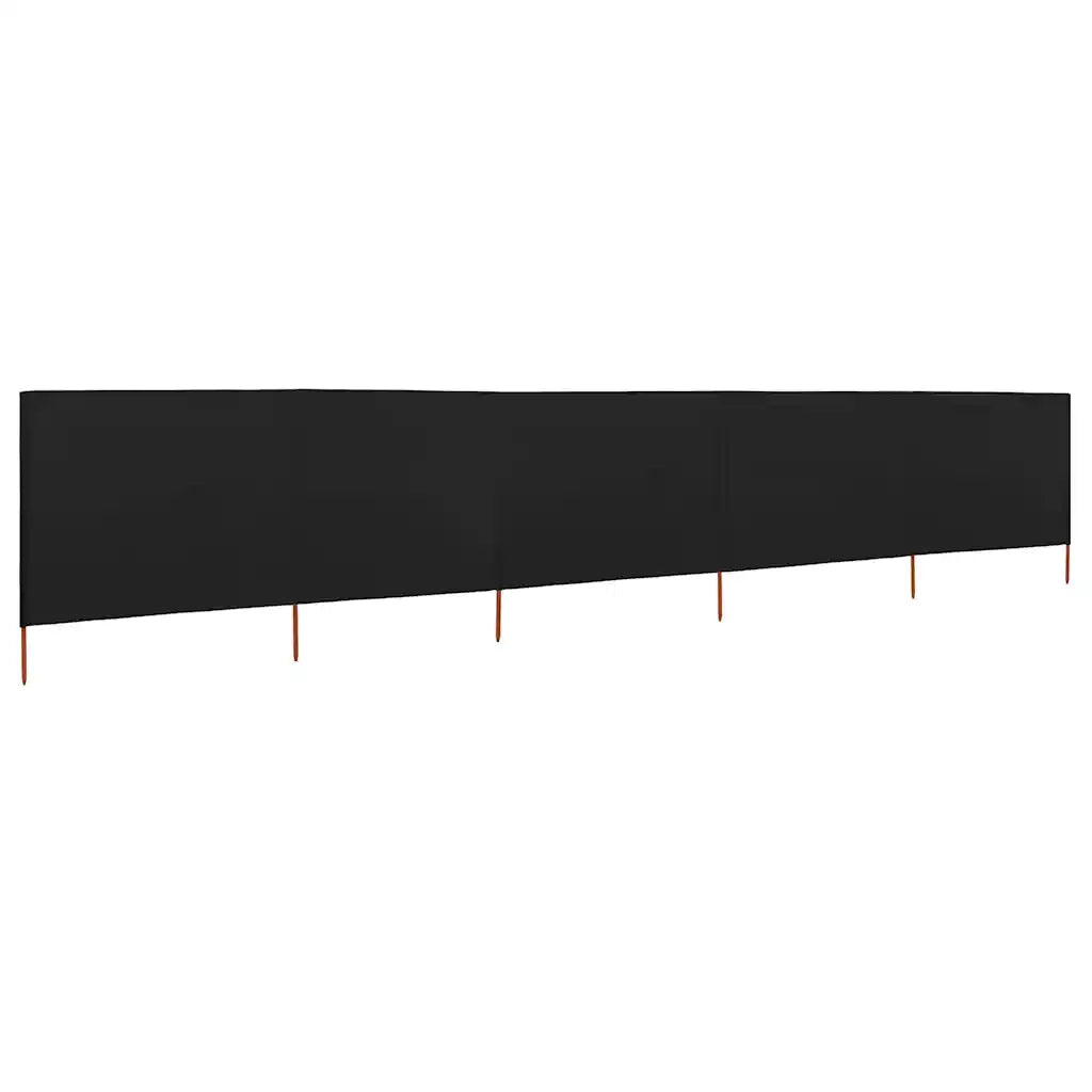 Paravento a 5 Pannelli in Tessuto 600x160 cm Nero CFW7827916