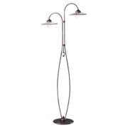 Piantana Classica L&aposAquila Metallo E Ceramica Nero Sfumato Rame 2 Luci E27