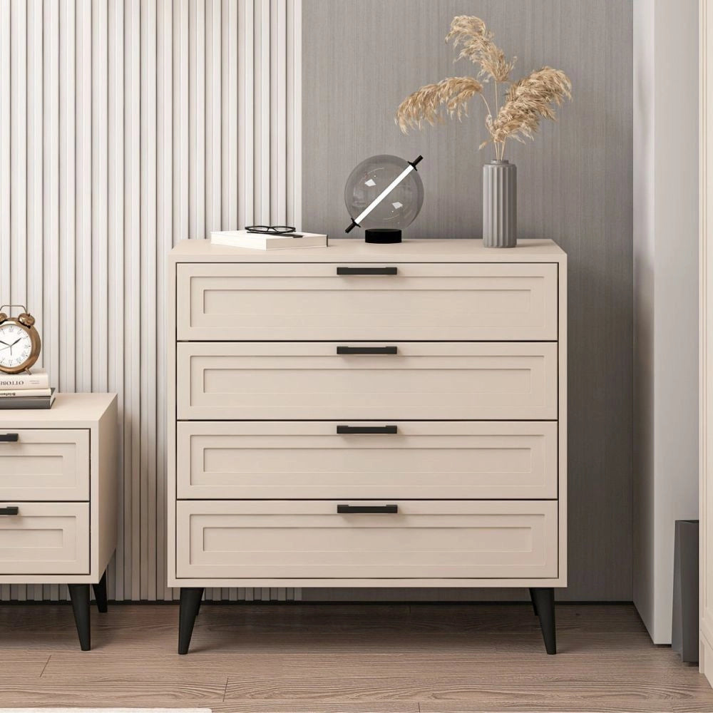 Cassettiera Prime 4 cassetti colore cashmere 90x45x90H - Stile e funzionalità per ogni spazio