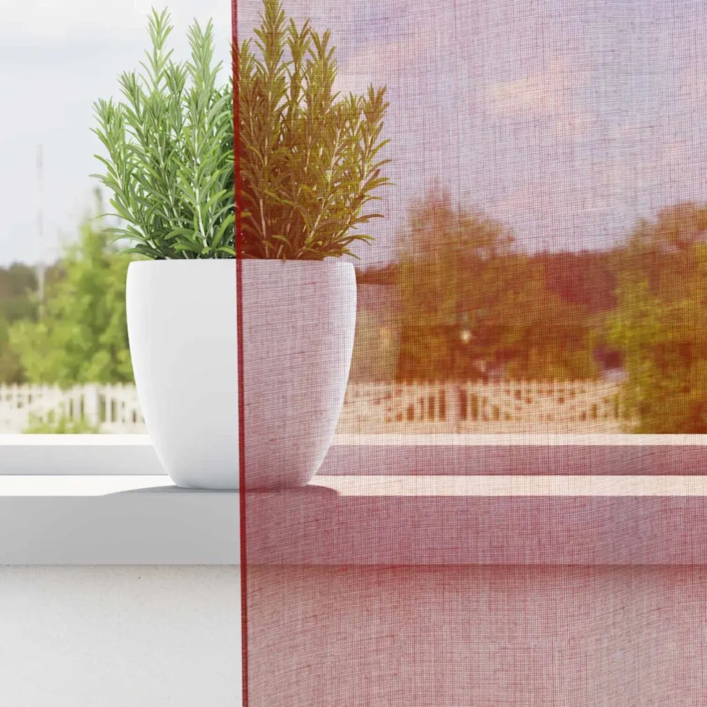 Tende in Voile con Passanti 2 pz Rosso Vino 140x245 cm