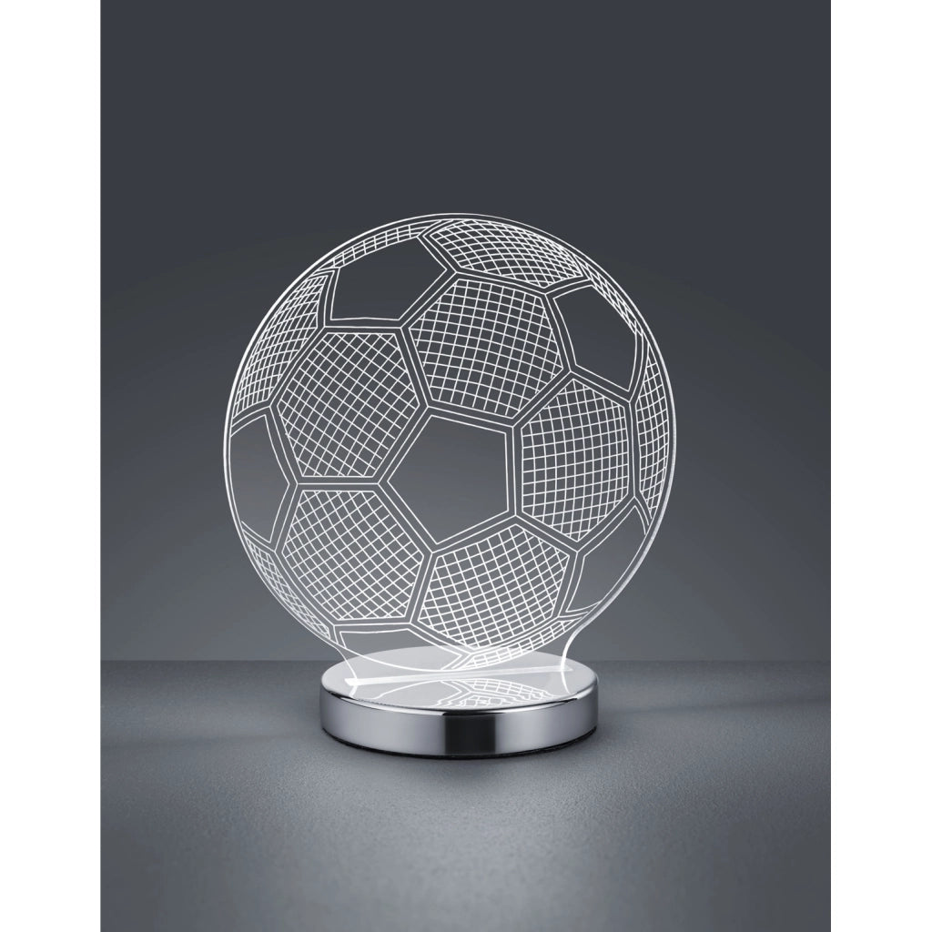 LAMPADA LED DA TAVOLO BALL 7W H21CM CROMO.