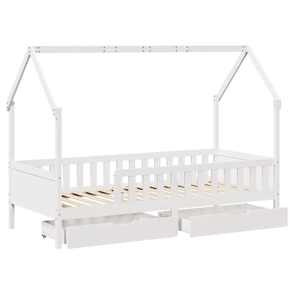 Giroletto Bambini con Cassetti-Struttura Letto Bambini 80x200 cm Legno Massello di Pino 462144