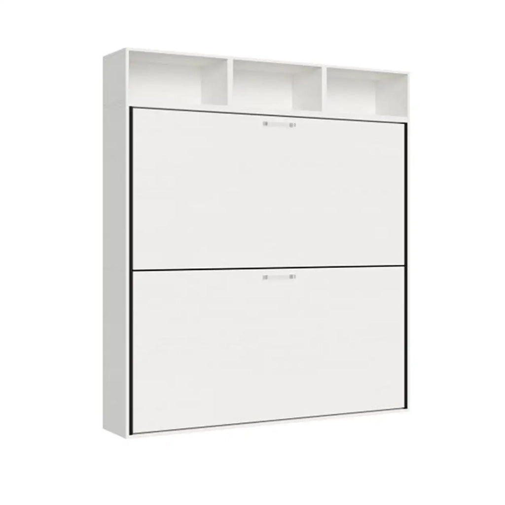 Letto doppio a scomparsa Kando comp.L con materassi bianco frassino