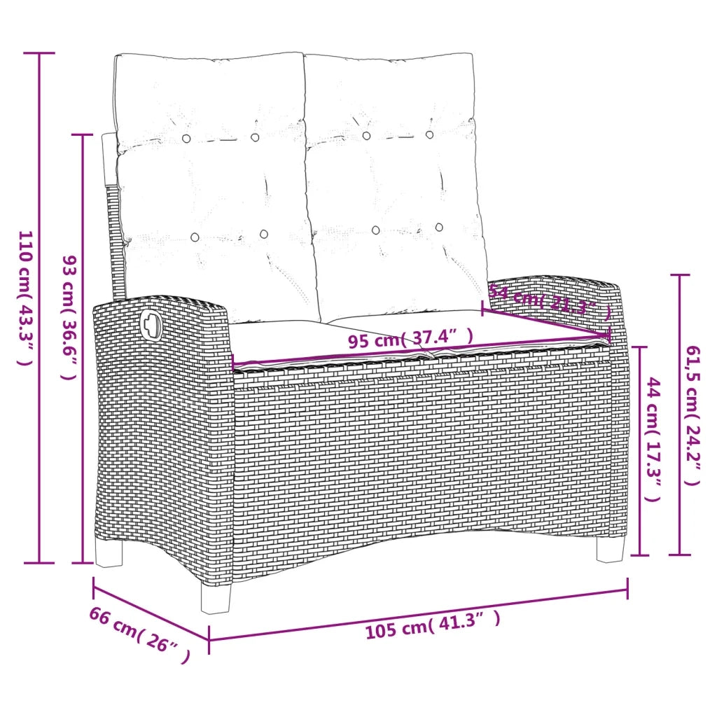 Set da Pranzo da Giardino 4 pz con Cuscini Beige in Polyrattan 3277420