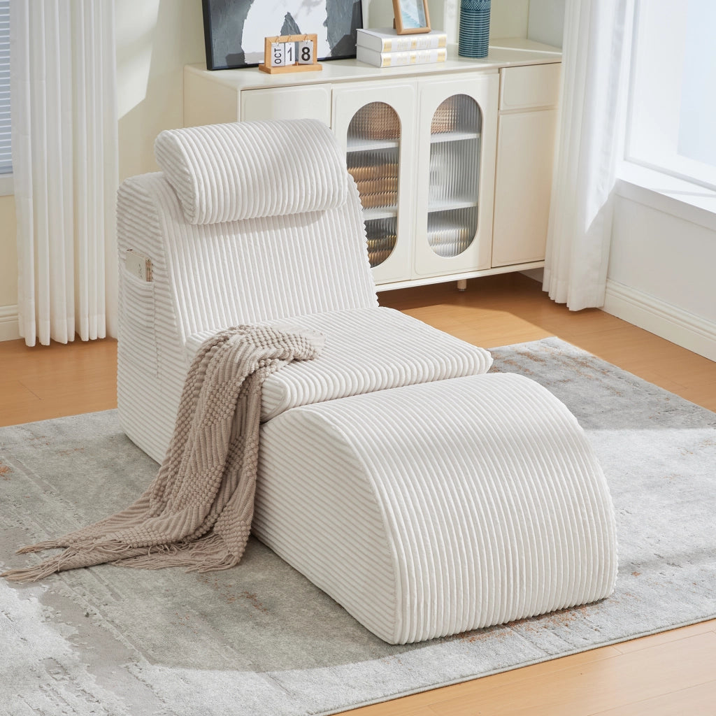 Poltrona Relax Design Ergonomica ¨C MINIMAL ¨C Beige, Tessuto, Cuscino Rimovibile