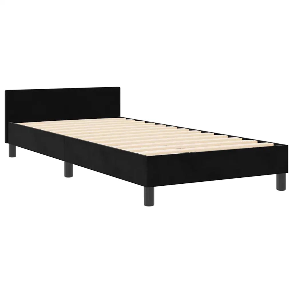 Letto a molle con testiera Nero 100 x 200 cm Velluto 3344857