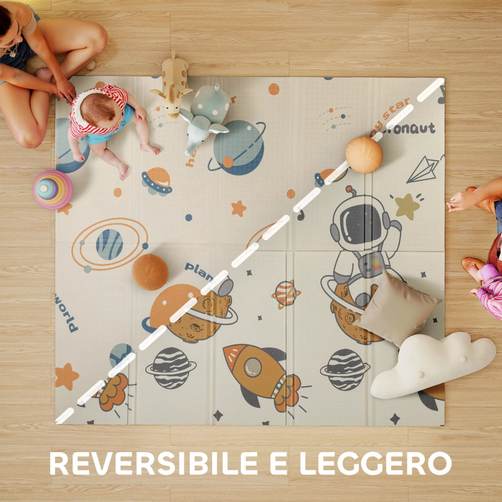 Tappeto Gioco Bambini Tema Spazio ¨C Xylo ¨C XPE Impermeabile 196x176x1.5cm Multicolore