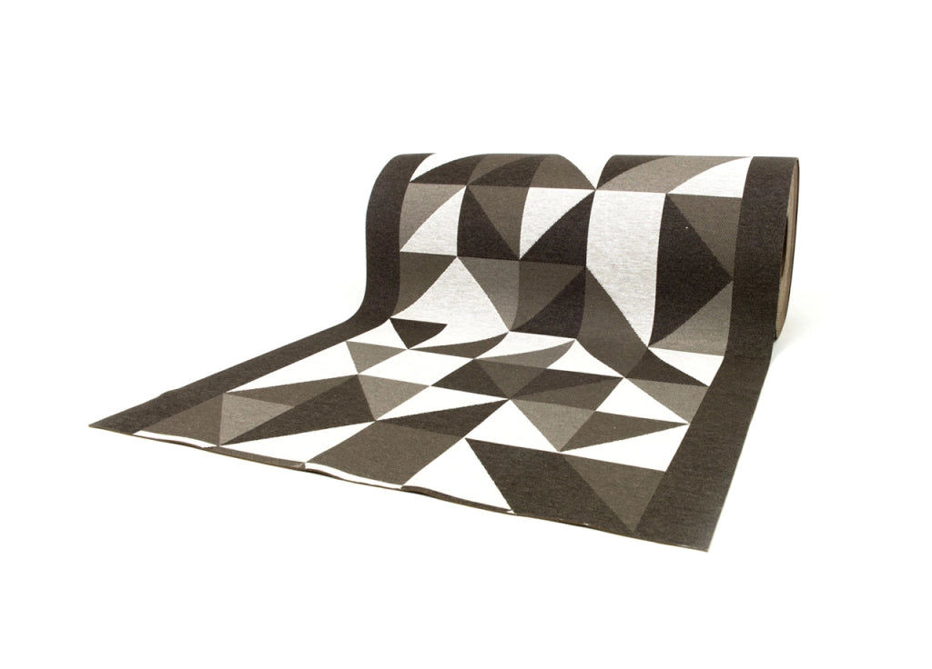 Tappeto Passatoia Cucina Antiscivolo In Tessuto Jacquard Disegno Origami Fango - 57x90 - Fango