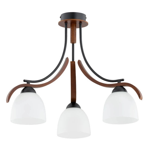 Plafoniera Barsum metallo nero 3 luci E14 56cm Alfa