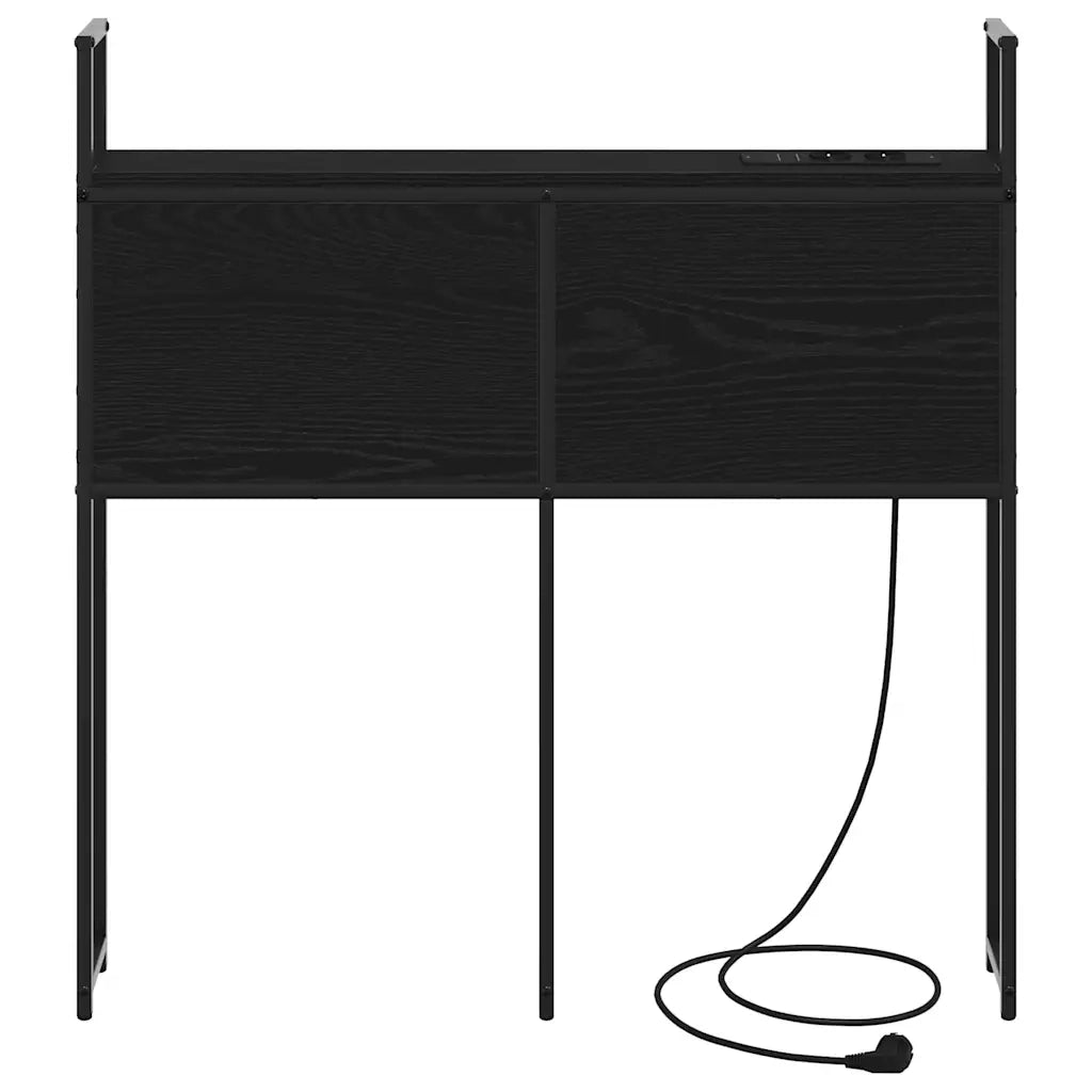 Testiera con Stazione di Carica e Storage Rovere nero 859790