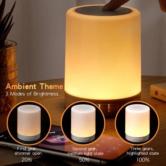 Lettore Bluetooth LED da tavolo Lampada da notte con illuminazione colorata