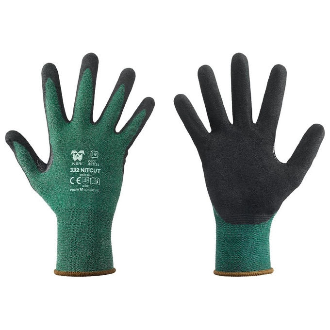 Neri Safety guanti antitaglio Nitcut 332, nitrile microporoso, calibro 18, taglia 8, confezione 12 paia