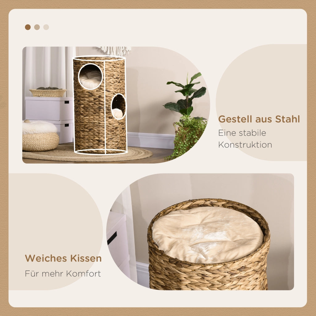 Casetta per Gatti con 3 Livelli e 3 Ingressi ¨C Minimal ¨C 40x40x73 cm